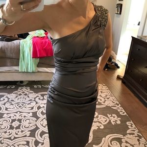 Jeweled one shoulder dress